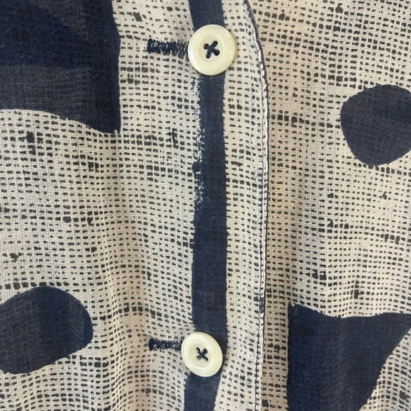 Vintage Willi of California Navy Blue and Beige Graphic Retro Midi Dress 80s 90s - Picture 2 of 7